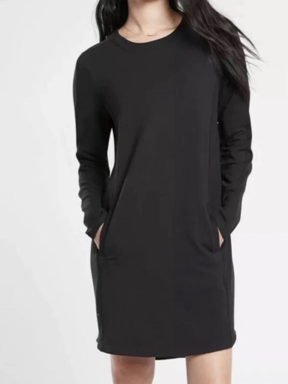Athleta black sweatshirt dress